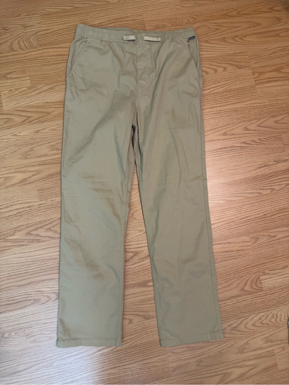 QUIKSILVER Men's Slim Drawstring Tie Straight-Leg Pants XL - Khaki Tan